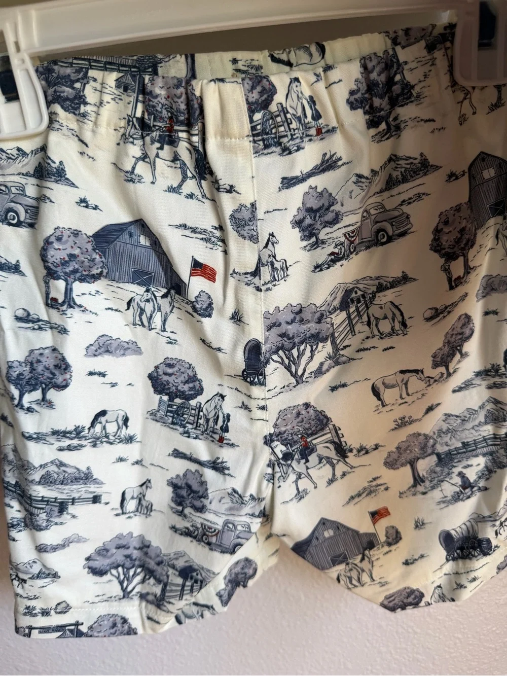 NWT Edgehill Collection Boys Navy Shirt & Toile Print Shorts Set Sz 6